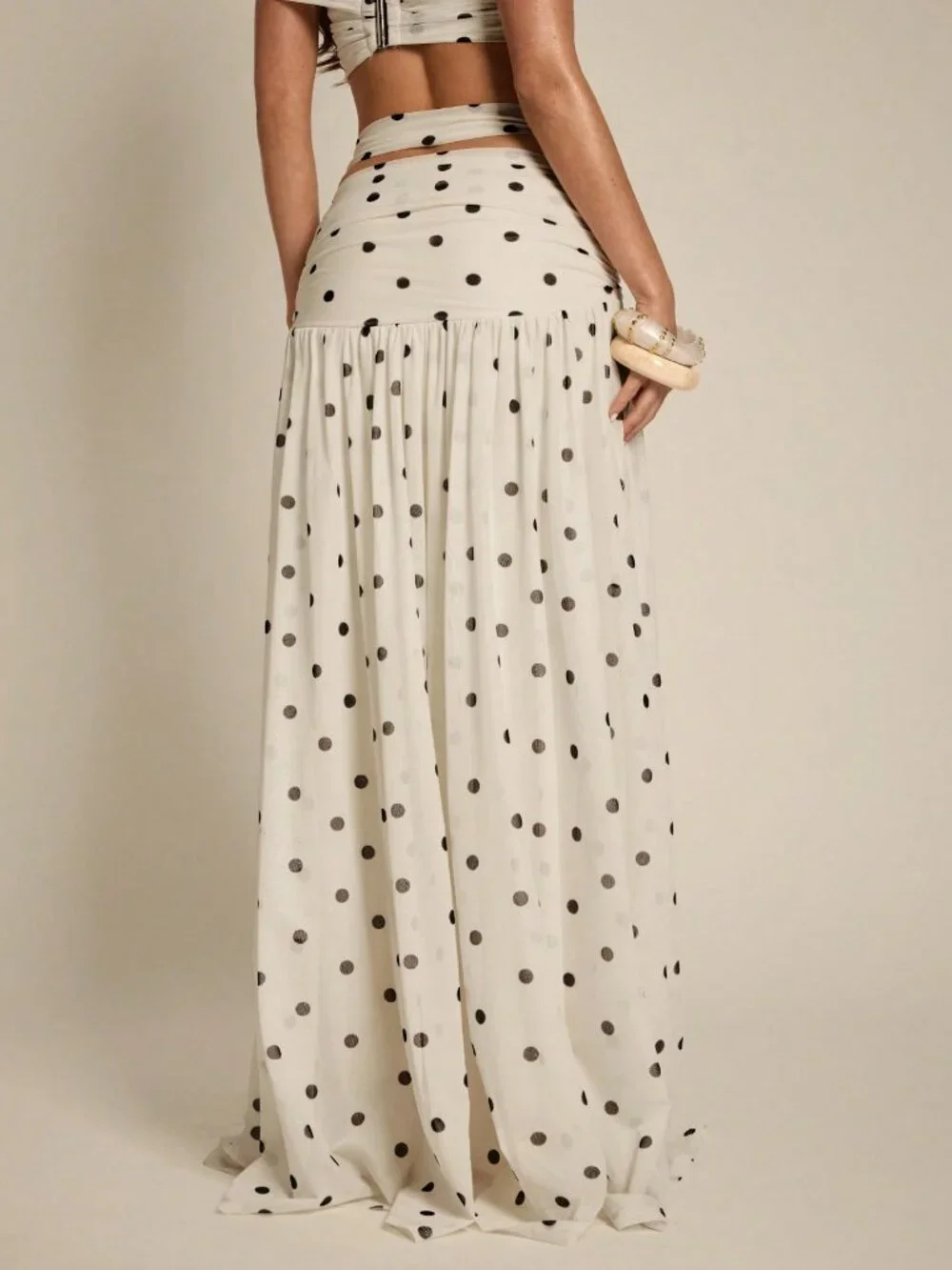 Polka Dot Women's Sexy Flowy Skirt - Picture 2 of 6